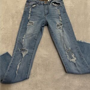 VIP Light Blue Distressed Boyfriend Jeans